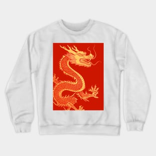 Chinese Golden Dragon on a Lucky Red Background: Chinese New Year, Year of the Dragon Crewneck Sweatshirt